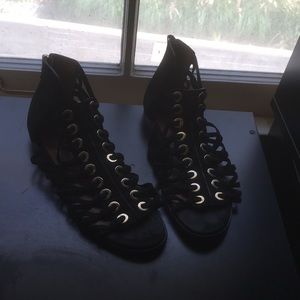 GIVENCHY BLACK SUEDE GLADIATOR SANDAL